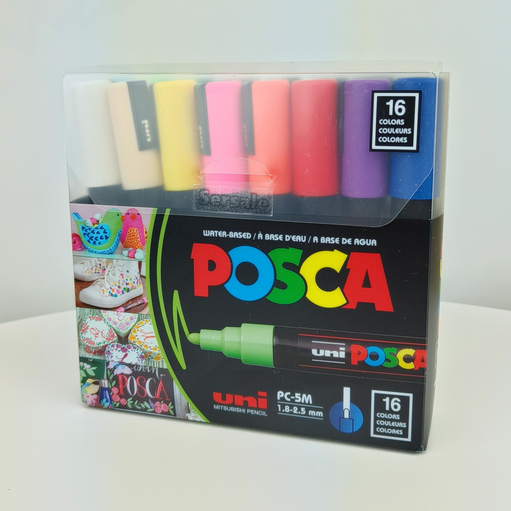 Маркеры UNI Posca PC-5M набор из 16 стандартных цветов толщина 1,8-2,5мм (PC5M16C)  #1