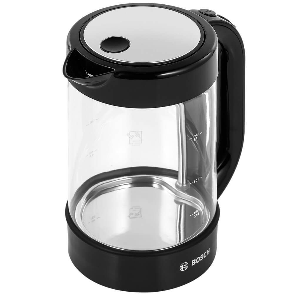 Купить электрический чайник Bosch TWK 70B03, Металл/стекло по низкой ...