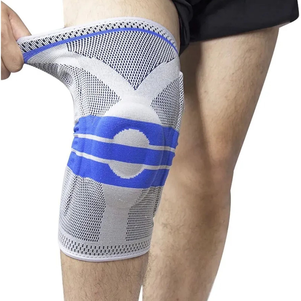 Наколенник компрессионный с защитой Knee Support. Ортез на коленный сустав. M.  #1