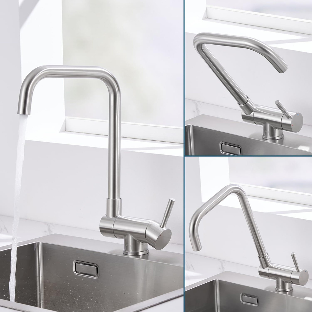 Кухонный кран складной, смеситель высокого давления для кухни с 2 ...