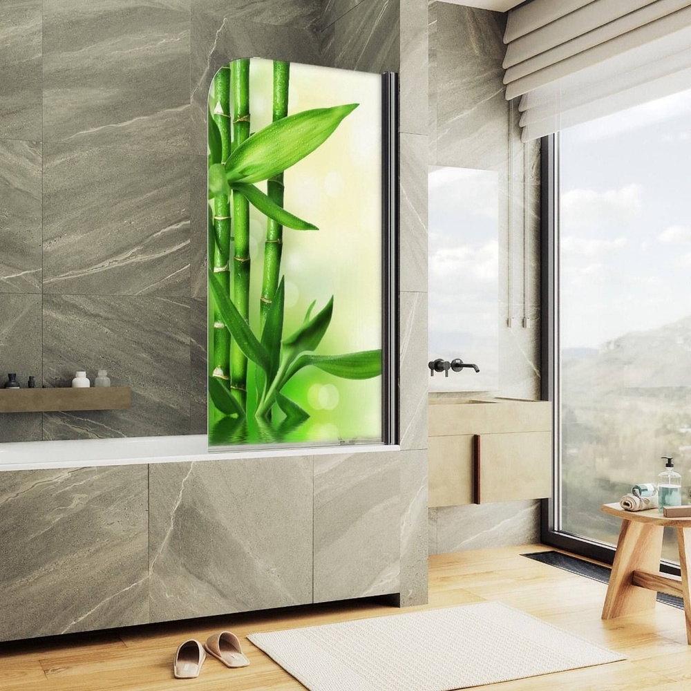 Душевая шторка стеклянная распашная MaybahGlass (ФПП-018-П), 140*60 см ...