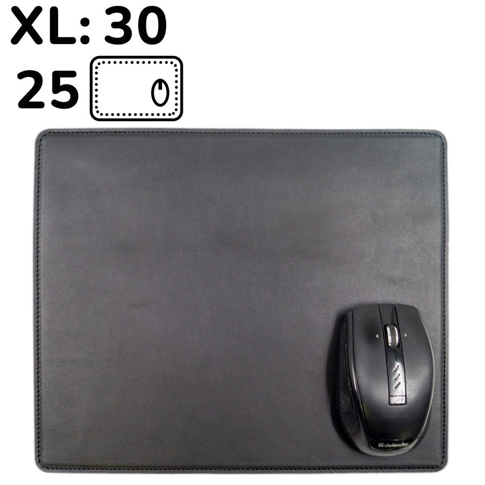 Коврик для мышки 25 х 30 см из натуральной кожи Audmorr J, NewPad XL Black  #1