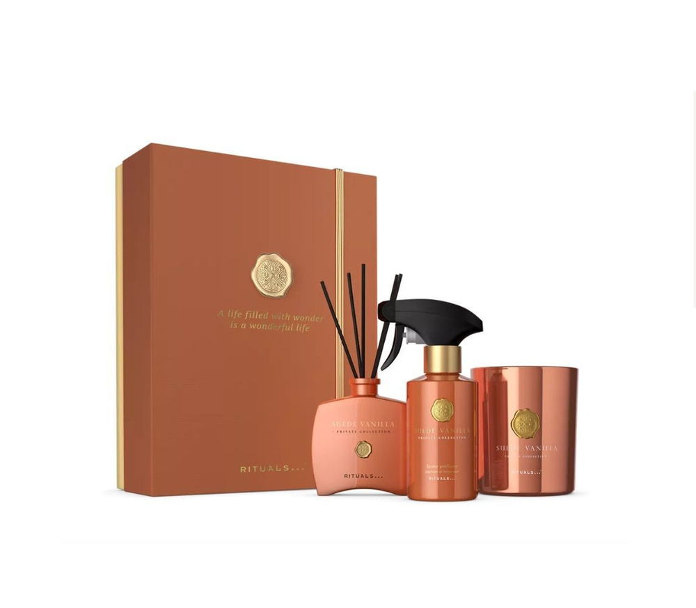 RITUALS Подарочный набор (L) для дома Люкс серии Suede Vanilla Luxury Home  Giftset: ароматические палочки 100мл, парфюм 250мл, ароматическая свеча ...