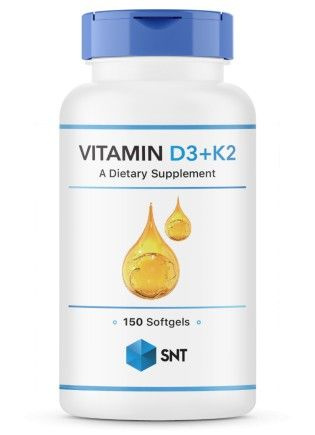 SNT Vitamin D3+K2 Витамин Д3+К2 330 мг, 150 капсул софтгель #1