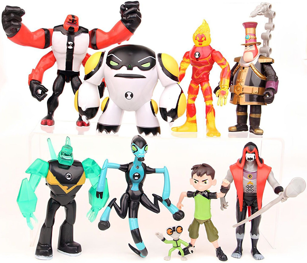 Набор фигурок Бен 10 / Ben 10 (9шт, 3-12см, пакет) с подсветкой