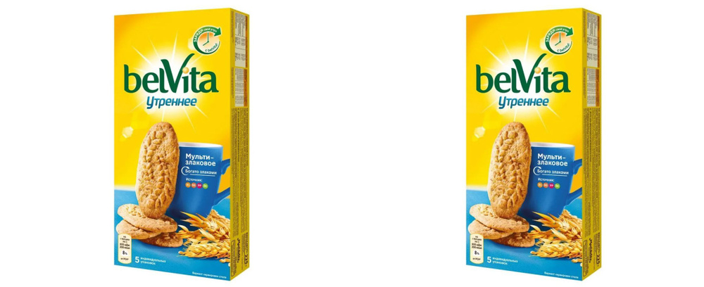 BelVita Печенье Юбилейное Утреннее Мультизлак, 225 г, 2 упаковки/  #1