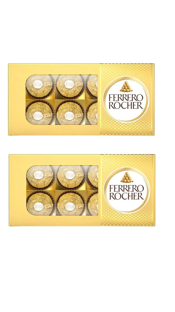 Конфеты Ferrero Rocher из молочного шоколада с лесным орехом 75 г 2 штуки  #1