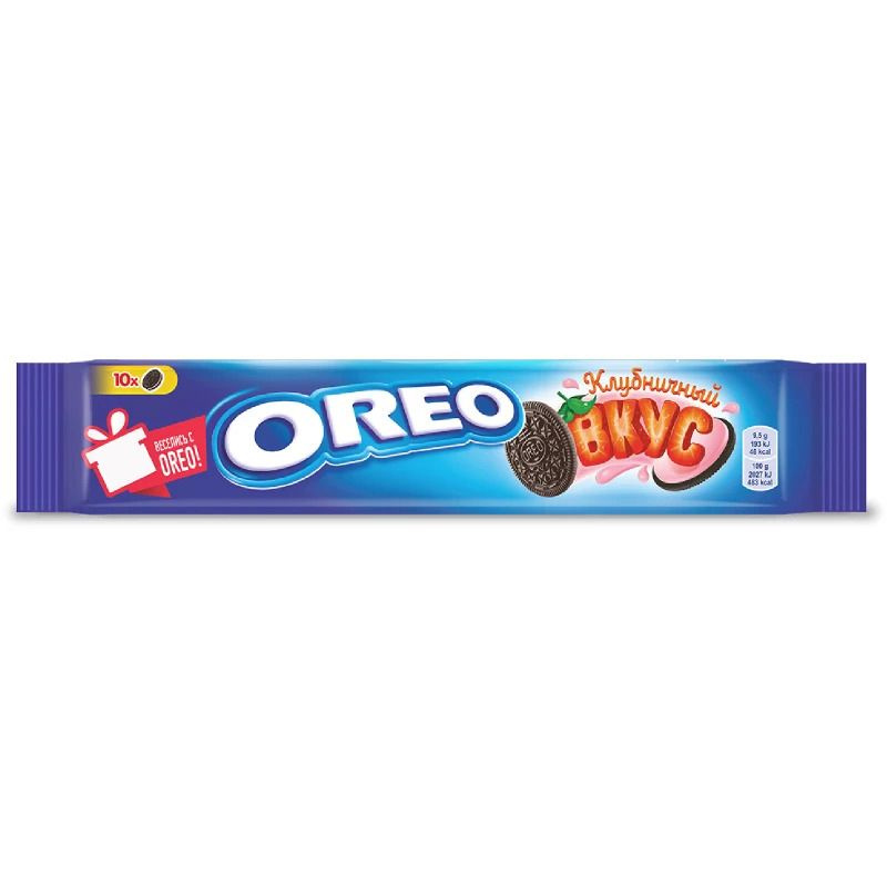 Печенье OREO с какао и начинкой со вкусом клубники, 95г #1