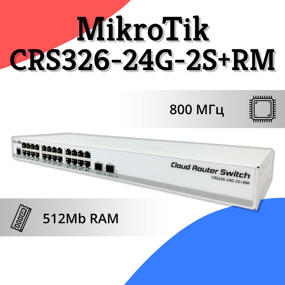 Коммутатор MIKROTIK CRS326-24G-2S+RM - купить по выгодной цене в ...