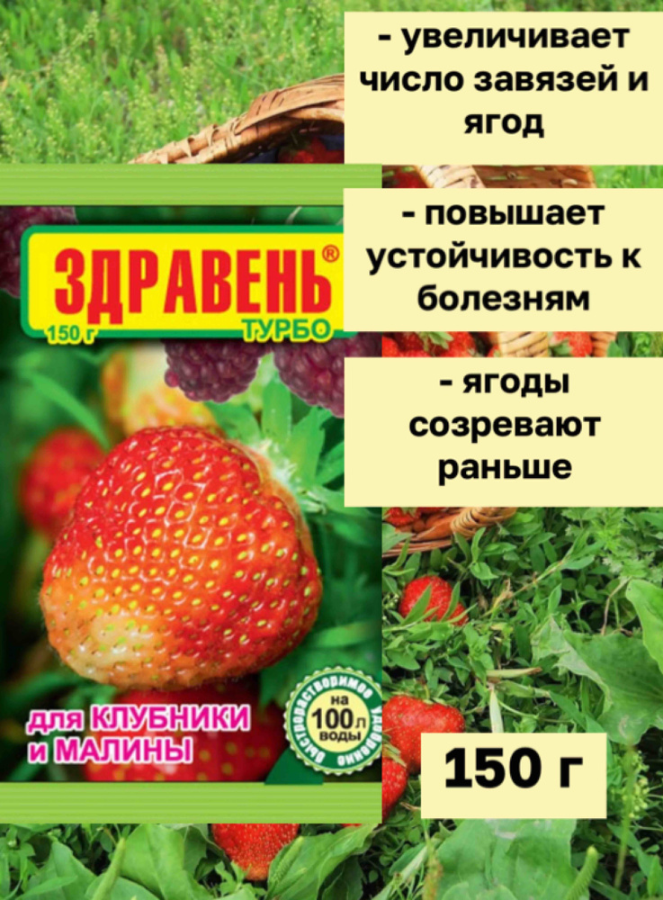 Удобрение Здравень Турбо для клубники и малины, 150 г. - купить с ...