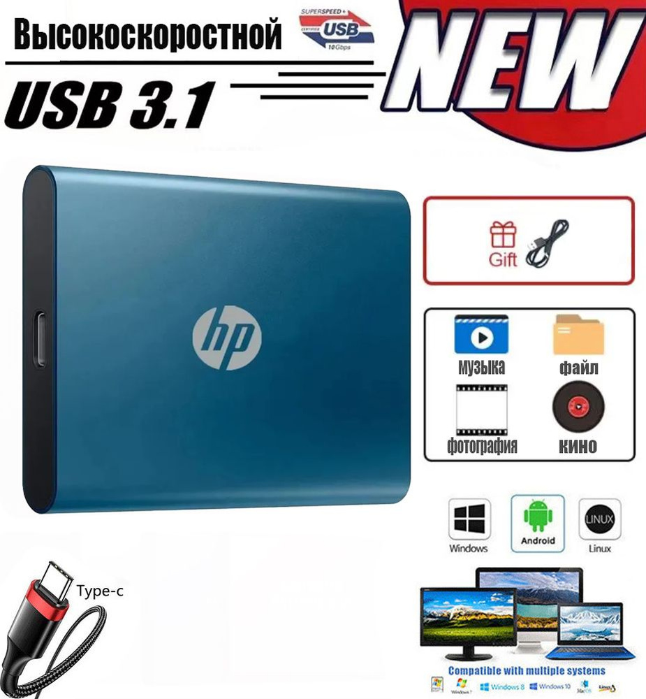 32 ТБ Внешний жесткий диск QQ1213 (fsv1213), голубой - купить с доставкой  по выгодным ценам в интернет-магазине OZON (1338830806)