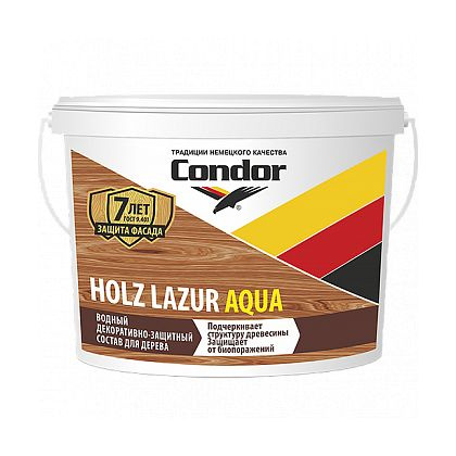 Защитно-декоративный состав CONDOR Holz Lazur Aqua (900г,белый) #1