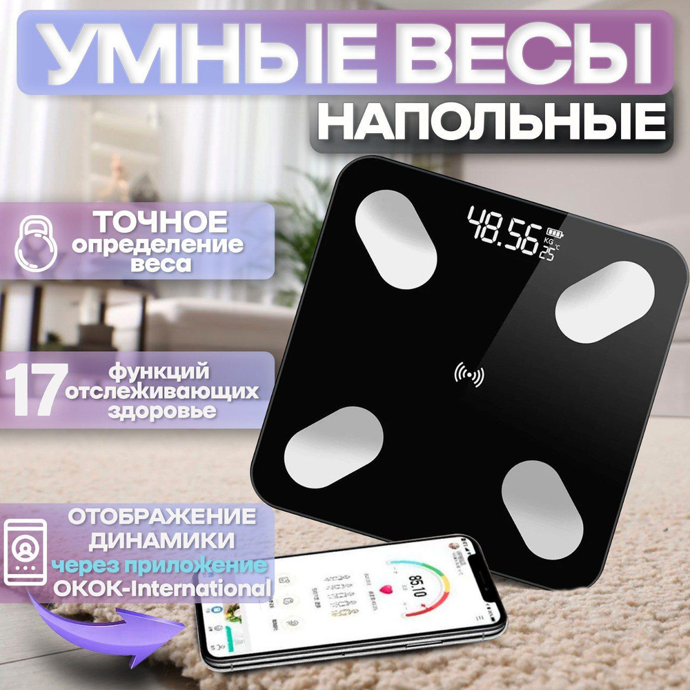 Напольные весы My way умные весы, черный матовый купить по низкой цене с  доставкой в интернет-магазине OZON (1290695872)