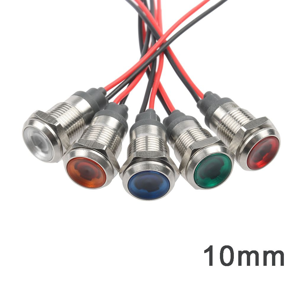 10 мм светодиодная металлическая индикаторная лампа, водонепроницаемая ...