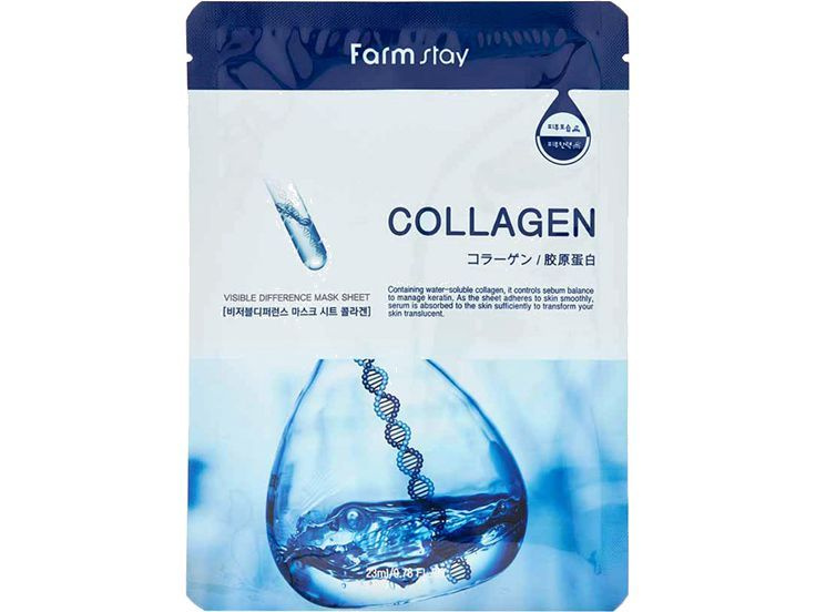 Маска для лица тканевая с коллагеном Farm Stay VISIBLE DIFFERENCE MASK ...