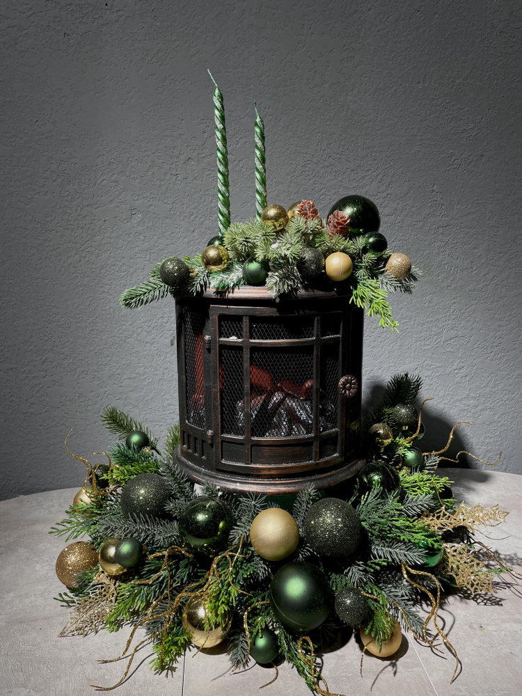 Биокамин Цветочная композиция к новому году из искусственных цветов ...