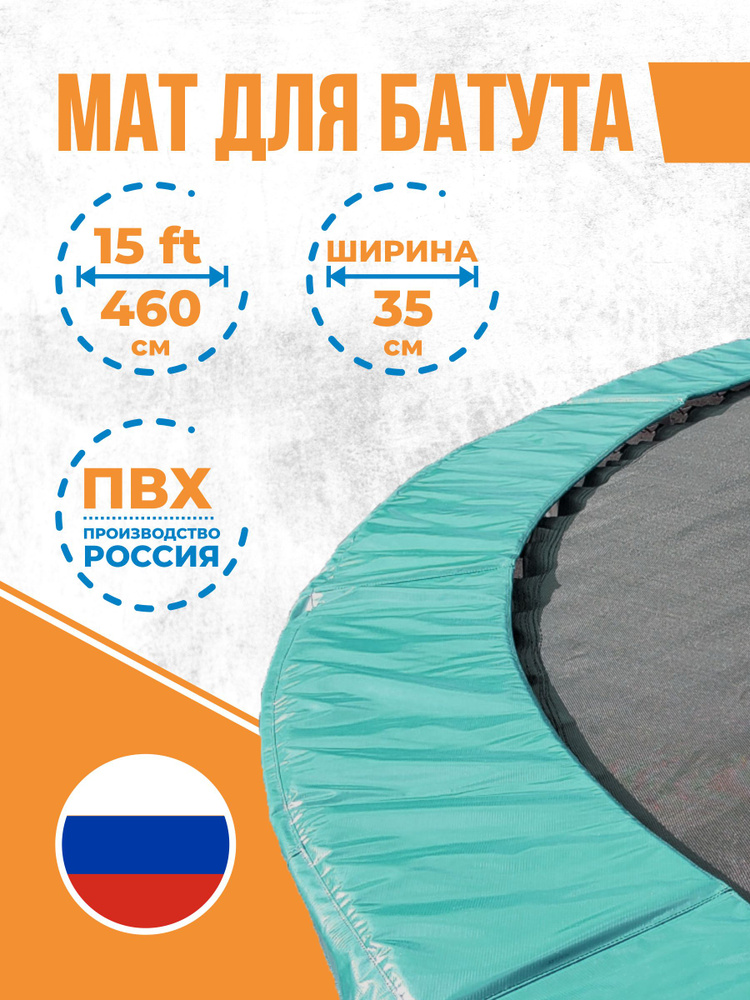 Защитный мат на пружины для батута 15 футов, ширина 35 см (15Ft, 460 см)  #1