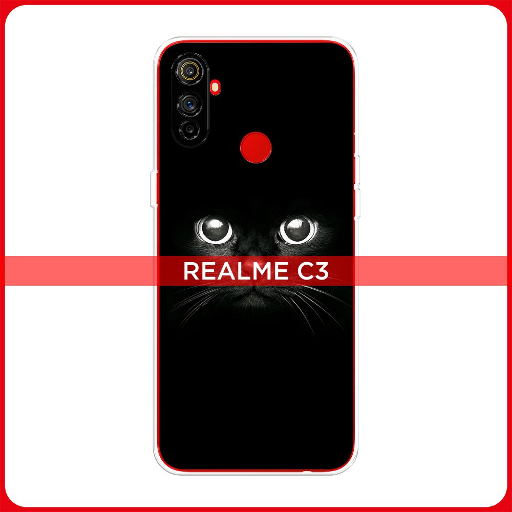 Силиконовый чехол на Realme C3 / Реалми C3 Взгляд черной кошки - купить с  доставкой по выгодным ценам в интернет-магазине OZON (198930929)