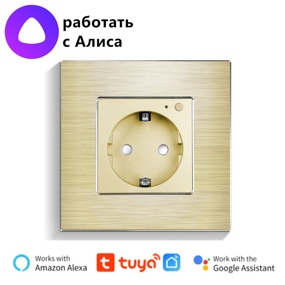 Умная WiFi розетка 1 пост с Алисой 16А с таймером с голосовым ...