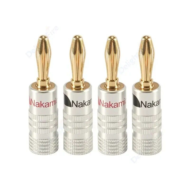 Штекер аудио для акустики банан Nakamichi 24K 4мм позолоченный медный ...