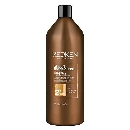 Redken All Soft Mega Curls - Шампунь с питательным комплексом суперфудов для питания и смягчения очень #1