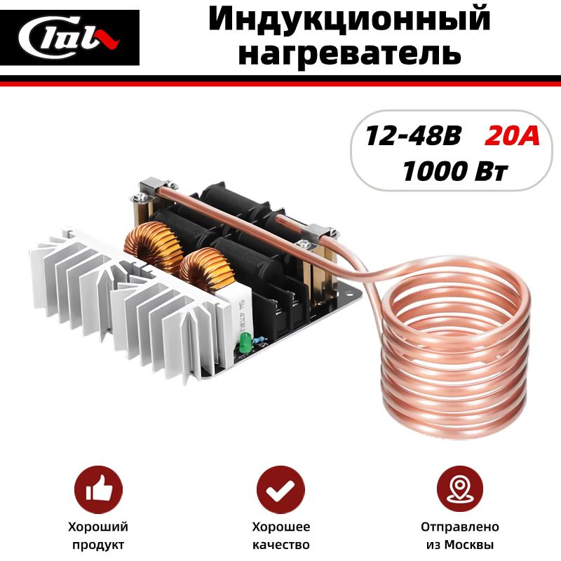 индукционный нагреватель,ЗВС,1000 Вт, 12-48 В, макс. 20А #1