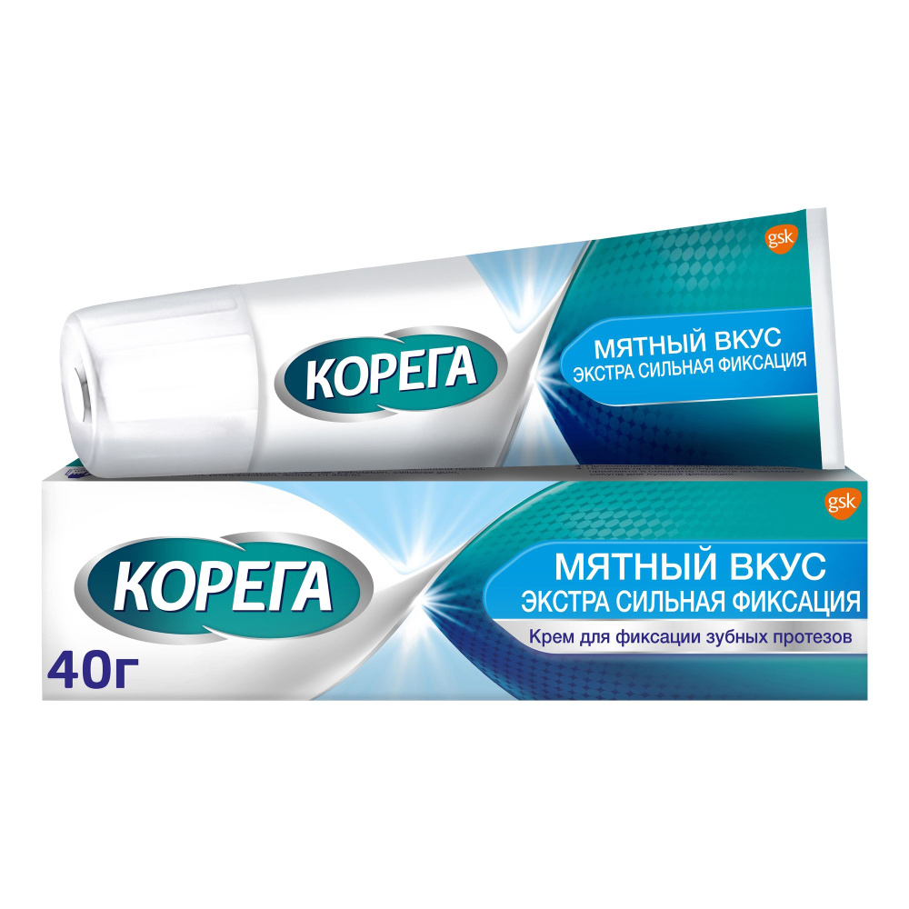 Корега Экстра Стронг, мятный крем для фиксации зубных протезов, 40 мл  #1