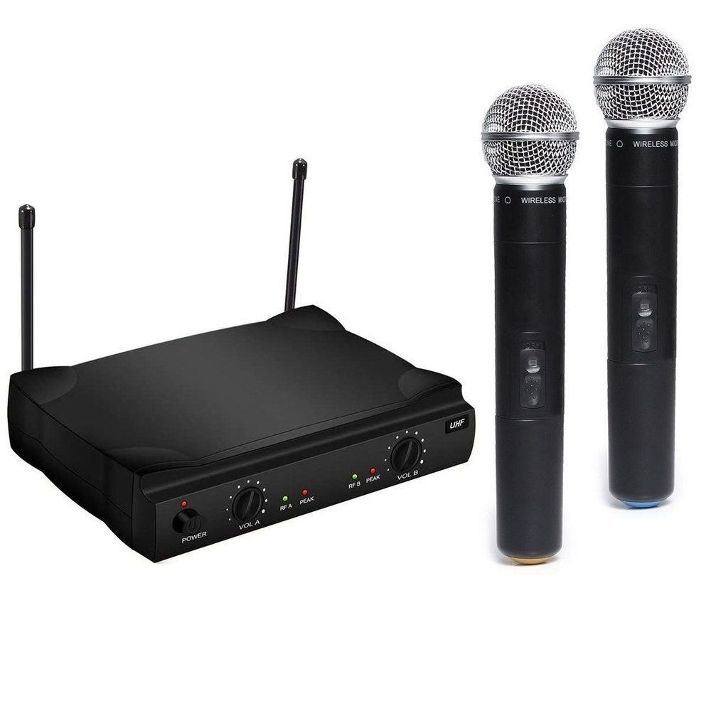 Микрофон для живого вокала UHF Двойной беспроводной микрофон ...