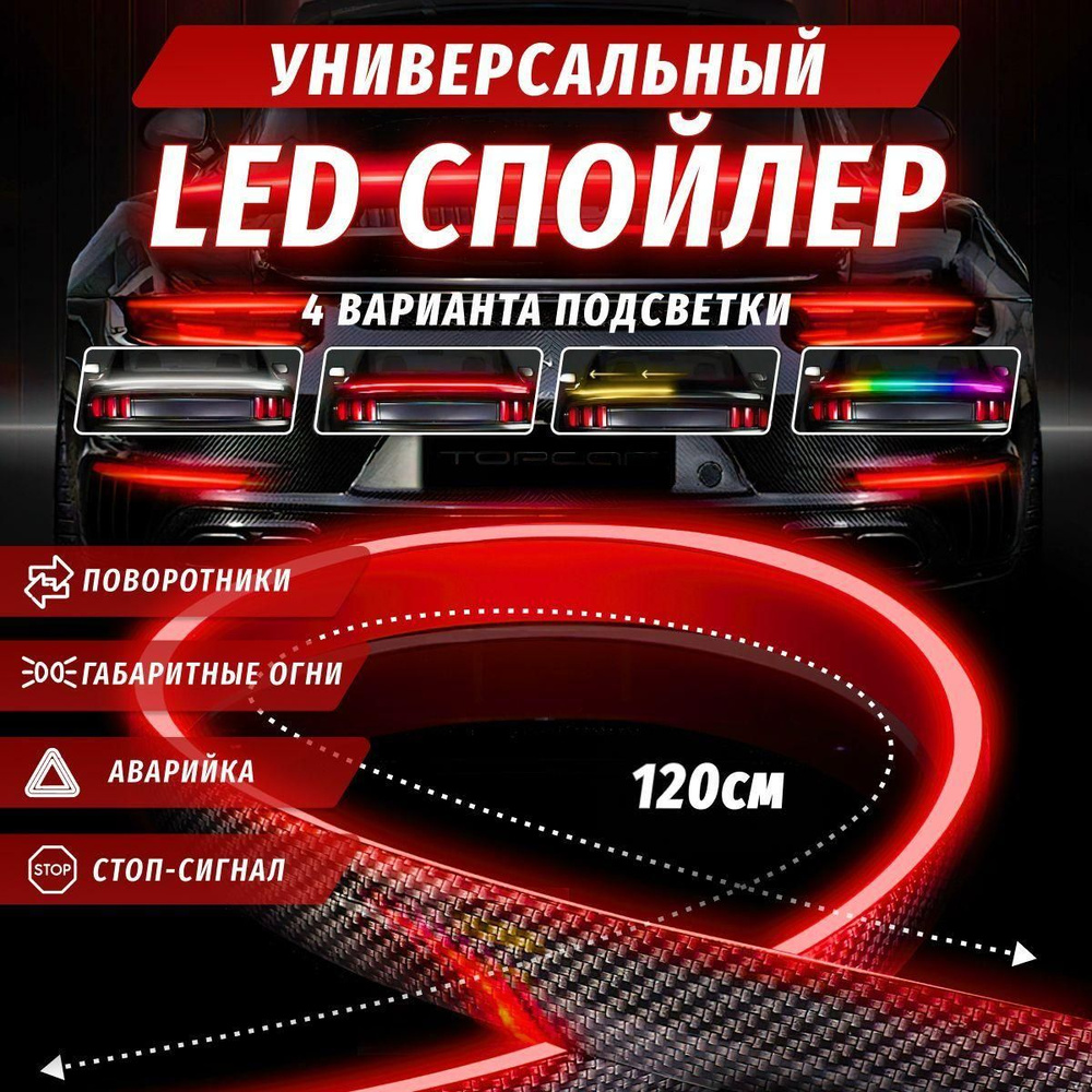 Лип спойлер с подсветкой купить по низкой цене в интернет-магазине OZON ...