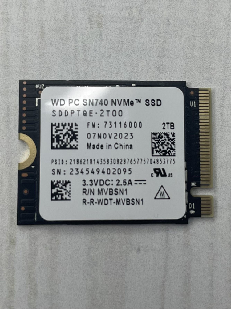 2 ТБ Внутренний SSD-диск Western Digital V-NAND 4-bit MLC 2230 SSD