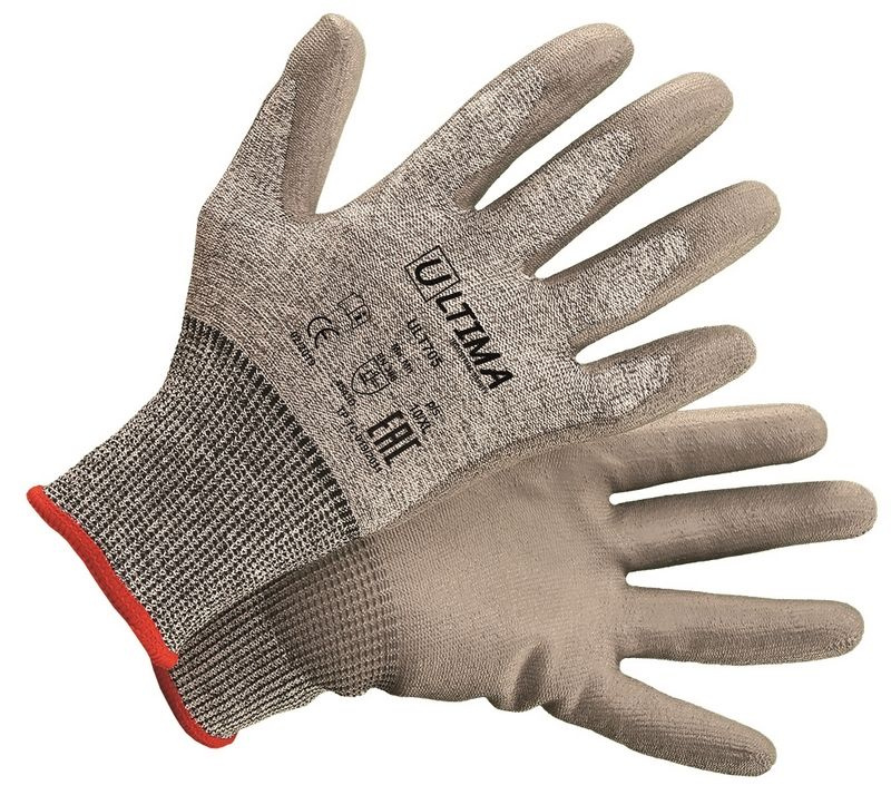 Перчатки ULTIMA ULT705 из специального порезостойкого волокна (защита 5) с полиуретановым покрытием, #1