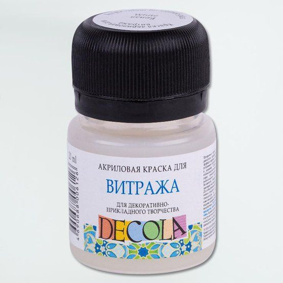 Акриловая краска для витража цвет № 104 Белый банка 20 мл Decola ...