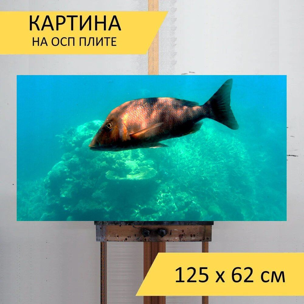 LotsPrints Картина "Рыбы, море, вода 47", 125  х 62 см #1