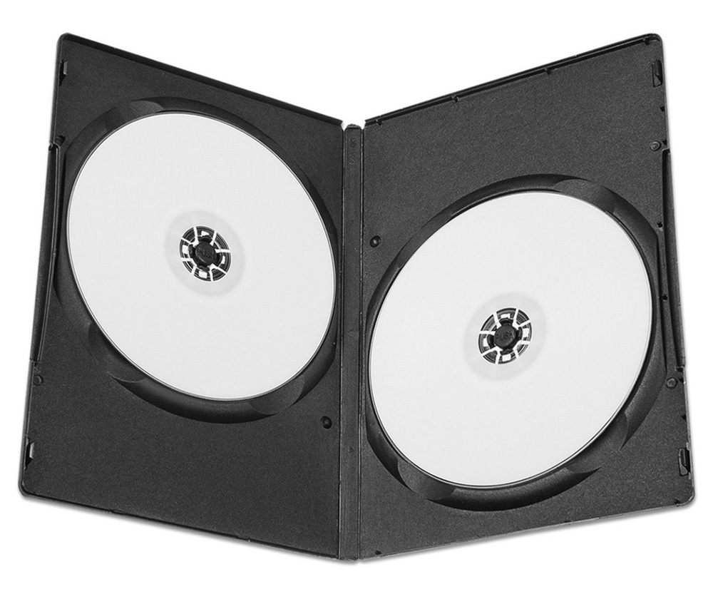 Коробка CD и DVD Box Slim Black 5mm для 2 дисков (черный низ), упаковка ...