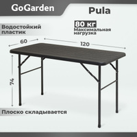 Стол садовый складной прямоугольный белый пластик 180 х 74 х 70 см