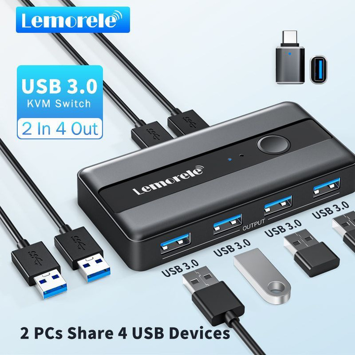 Lemorele USB-разветвитель, usb-хаб 4-в-2,Адаптер коммутатора,USB 3.0 5 ...