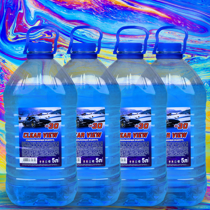 Жидкость стеклоомывателя зимняя 5 л CLEAR VIEW -30 С / Незамерзайка для ...