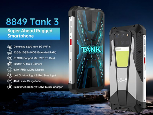 Смартфон Unihertz 8849 Tank 3 512 ГБ 16 ГБ Серый IPS 2 SIM Смартфон Unihertz 8849 Tank 3 512 ГБ 16 ГБ Серый IPS 2 SIM