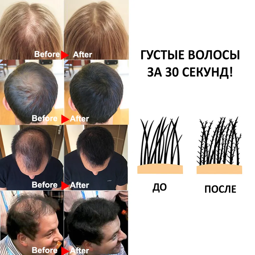 Загуститель для волос, маскирующая прикорневая пудра, камуфляж, вариант, фото 6