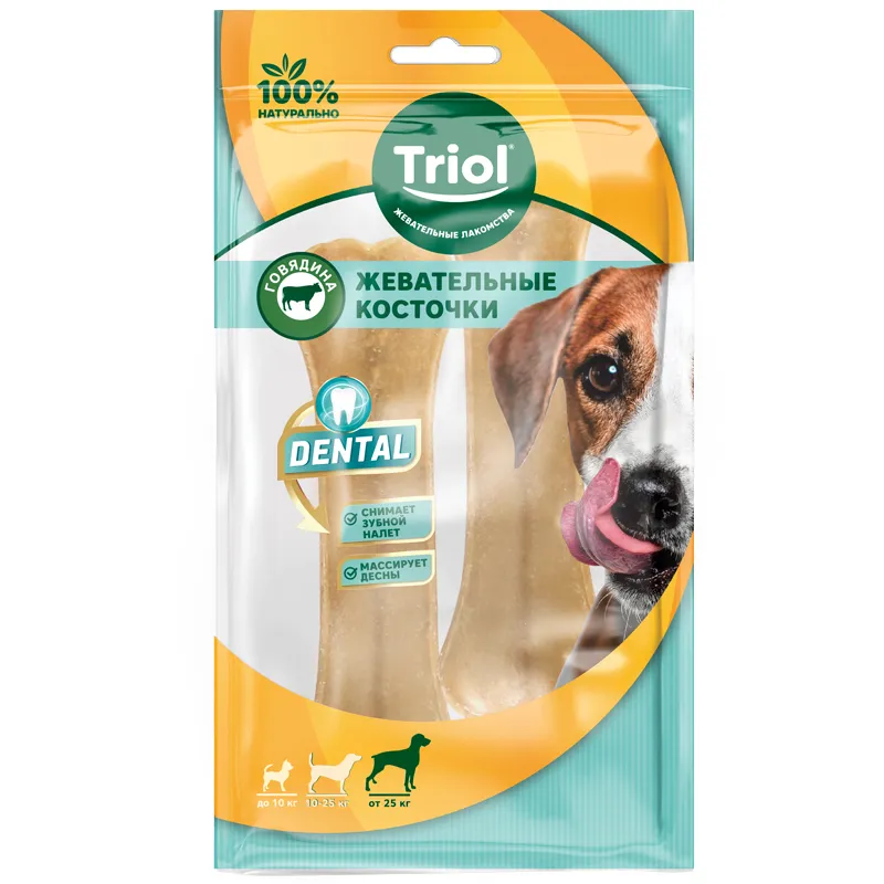 Triol Dental лакомство для собак крупных пород косточки жевательные 165 г, 165 г