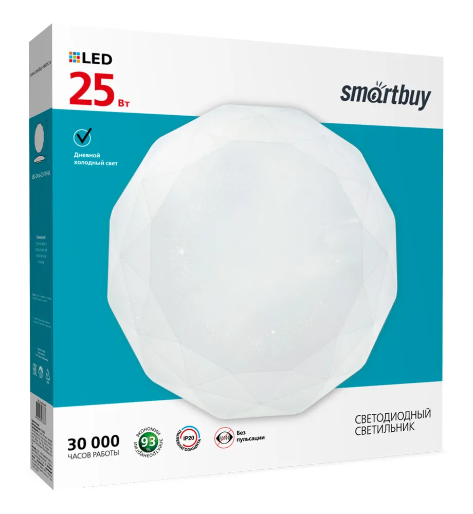 Светодиодный потолочный светильник (LED) Smartbuy-25W Diamond (SBL-Dmd-25-W-6K), вариант, фото 6