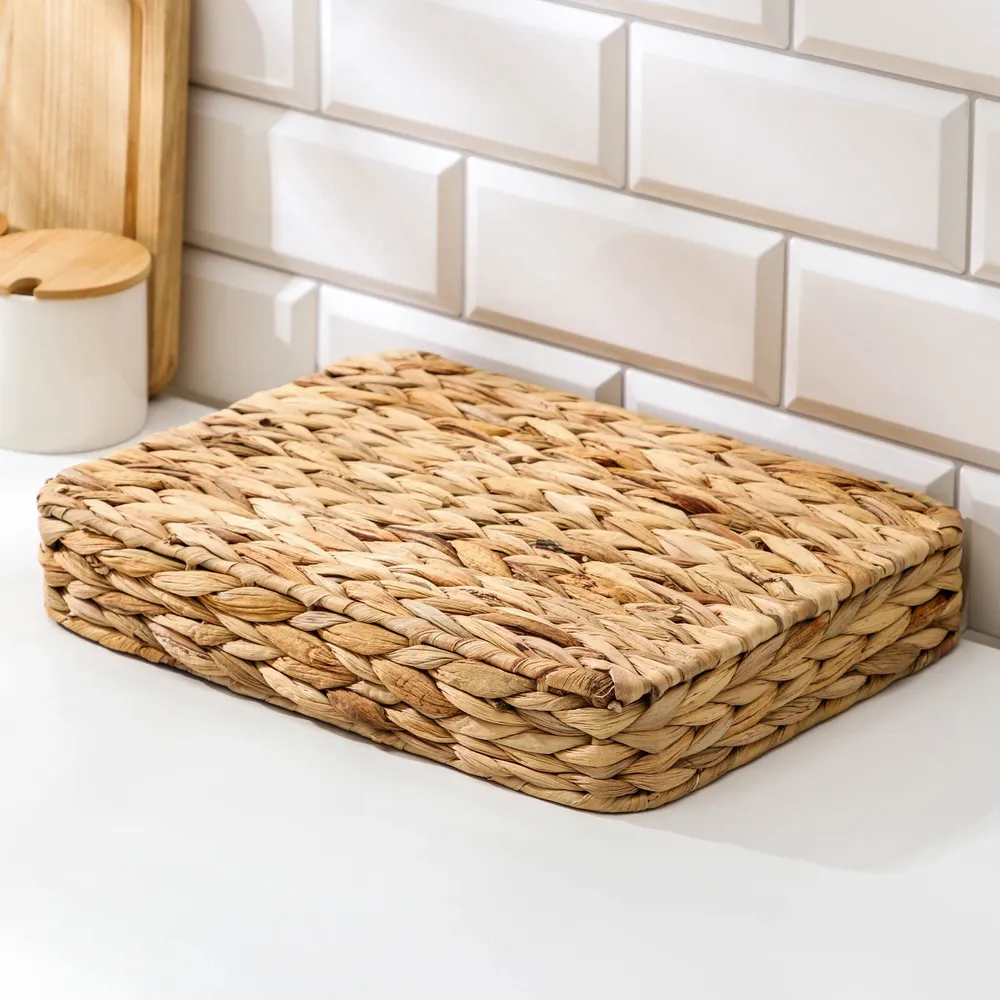 Корзинка для подачи Доляна "Камыш", 32х24х5,5 см, из соломы, 32x24x5.5 см, фото 3