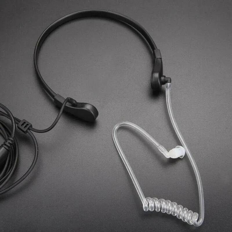 Скрытая гарнитура ларингофон с прозрачным воздуховодом для рации Baofeng, Kenwood, Retevis, TYT, QYT, MYT и другие, разъём Kenwood 2 PIN, прозрачный, фото 2