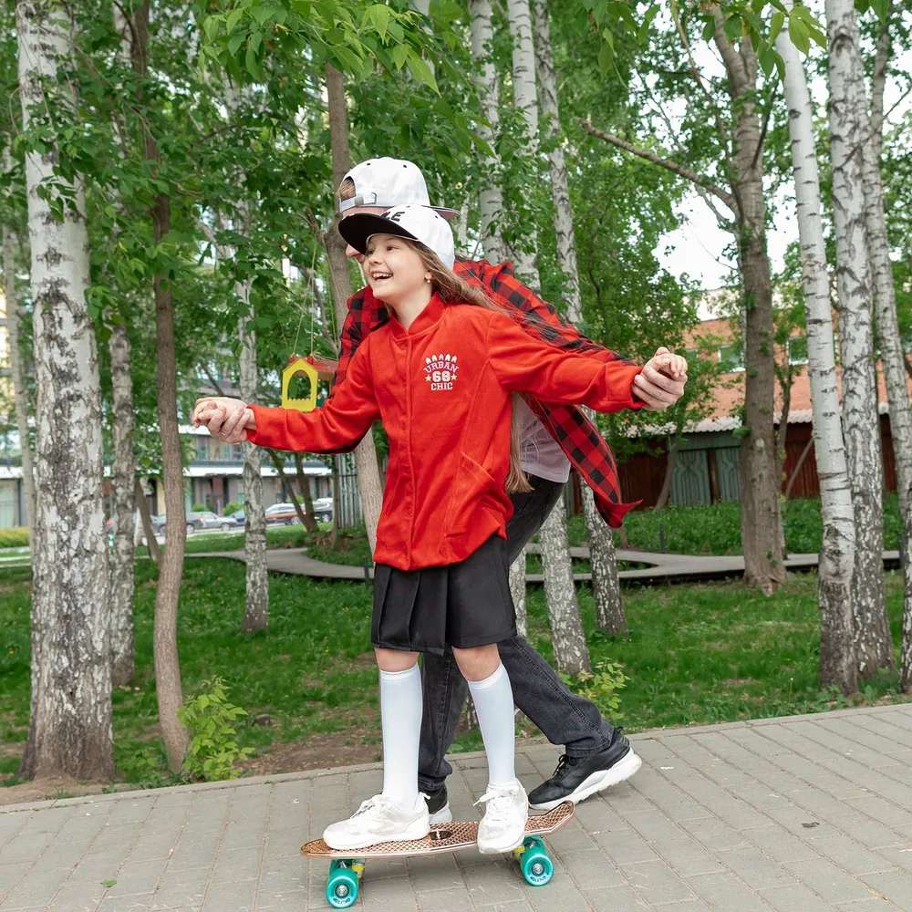 Пенни борд детский ONLITOP, размер 56 х 15 см, колеса PU, диаметр 60 х 45 мм, алюминиевая подвеска, цвет золотой, 56x15 см, фото 6