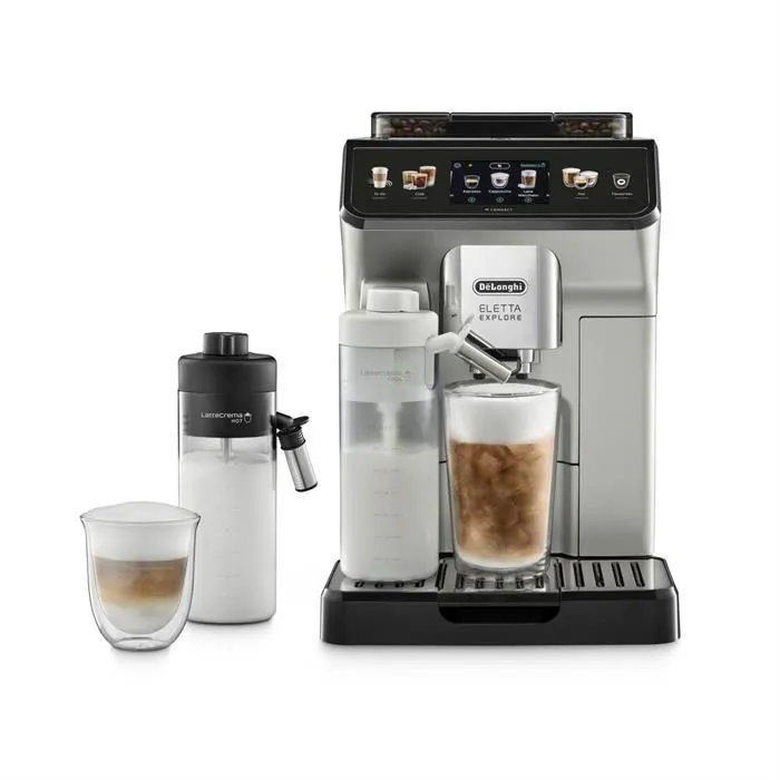 Автоматическая кофемашина DeLonghi Eletta Explore ECAM 450.65.S с авто капучинатором, функцией приготовления 2 порций40 рецептов, 13 степеней помола, зерновая, вариант