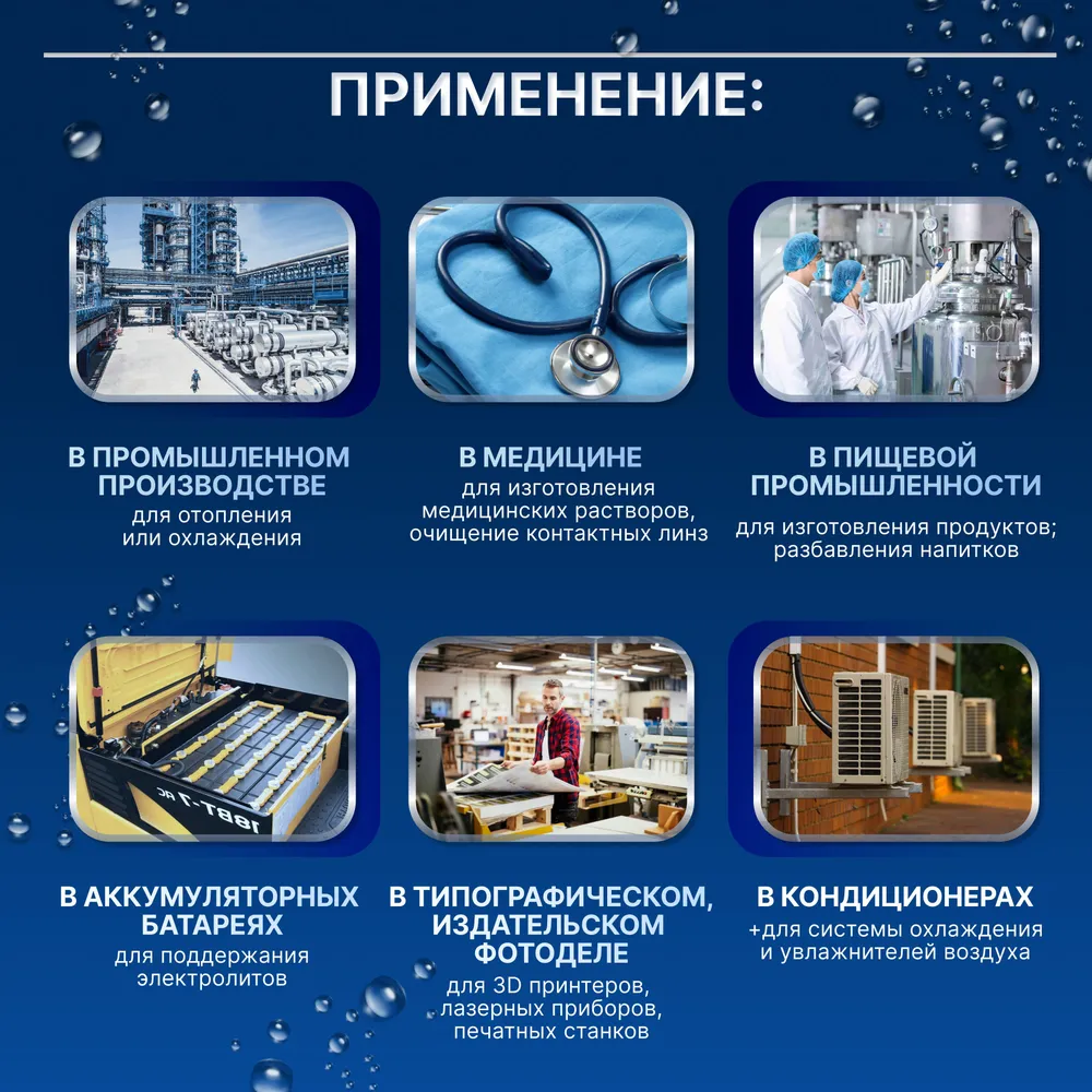 Дистиллированная вода 5 л для промывка системы охлаждения двигателя и радиатора авто. Чистая вода 5л для утюга и отпаривателя, для очистки накипи. Бутилированная, универсальная жидкость, 5 л, 5 л, фото 3