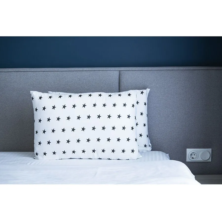 Наволочка на молнии Arneo Home Stars Black 40x60 см, 1 шт., 100% хлопок, 40x60 см, 1 шт, фото 3