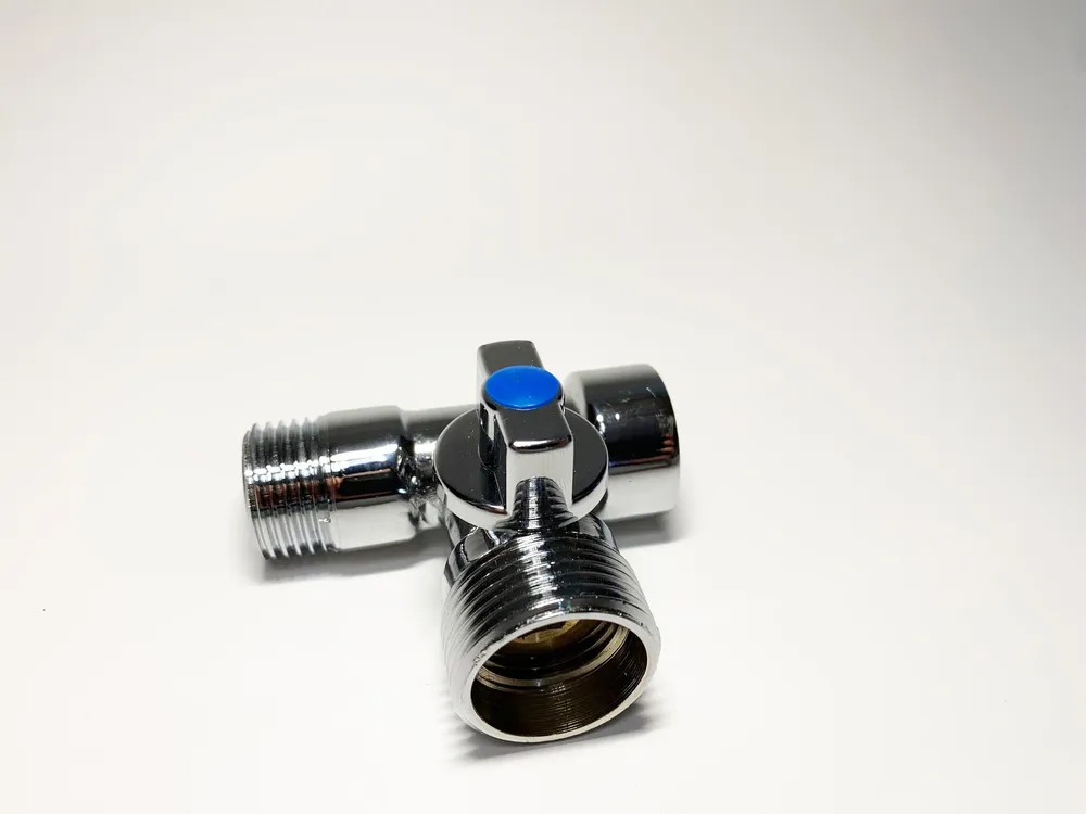 Кран трёхпроходной шаровый 1/2" х 3/4" х 1/2" в/н/н, VIEIR, вариант