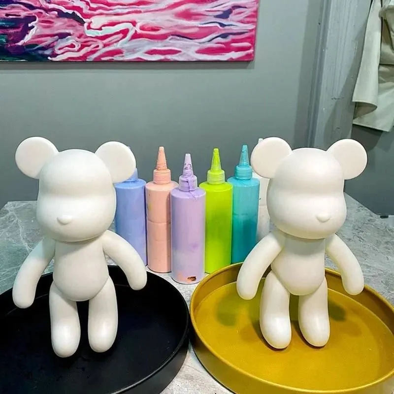 Фигурка для творчества Игрушка Медведь BearBrick 23 см (Без красок) для детей и взрослых, краски флюид арт, раскраска, подарок, вариант, фото 5
