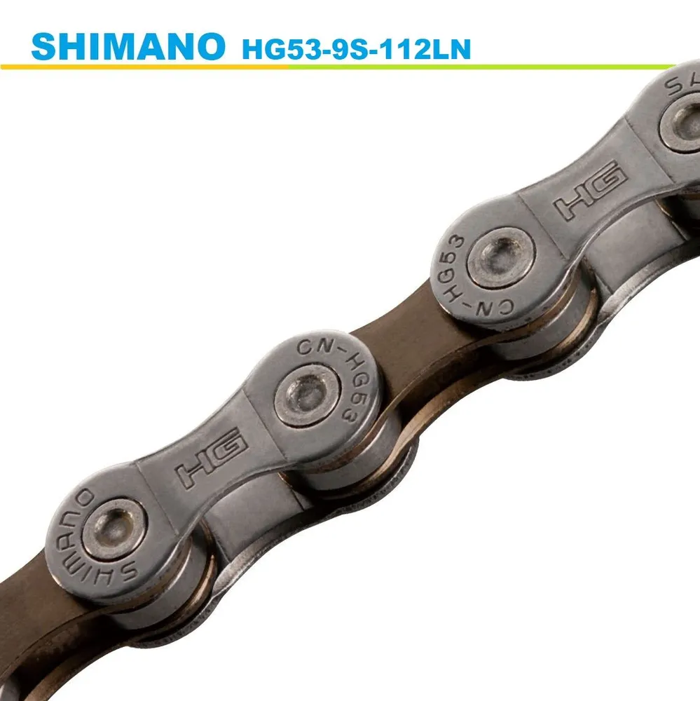 Цепь велосипедная Shimano HG53 на 9 скоростей, 112 звеньев, пин в комплекте / Без упаковки (oem), вариант